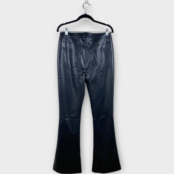 NWT 7 For All Mankind Super Stretch Boot Cut Black Faux Leather Pants, size 29 - Picture 4 of 8
